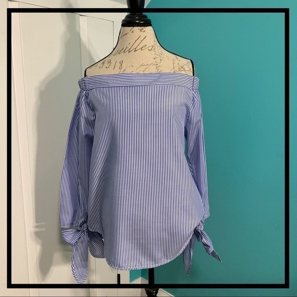 Celmia Collection Striped Off the Shoulder Top - Picture 2 of 5